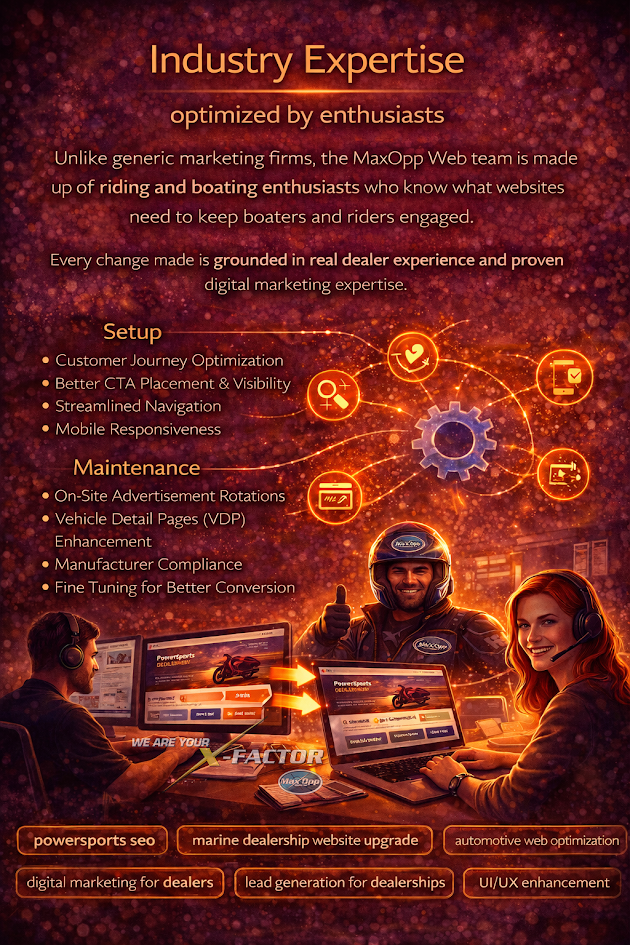 Industry expertise in dealership website optimization showing enthusiast-led UI and UX improvements that increase trust, leads, and visits