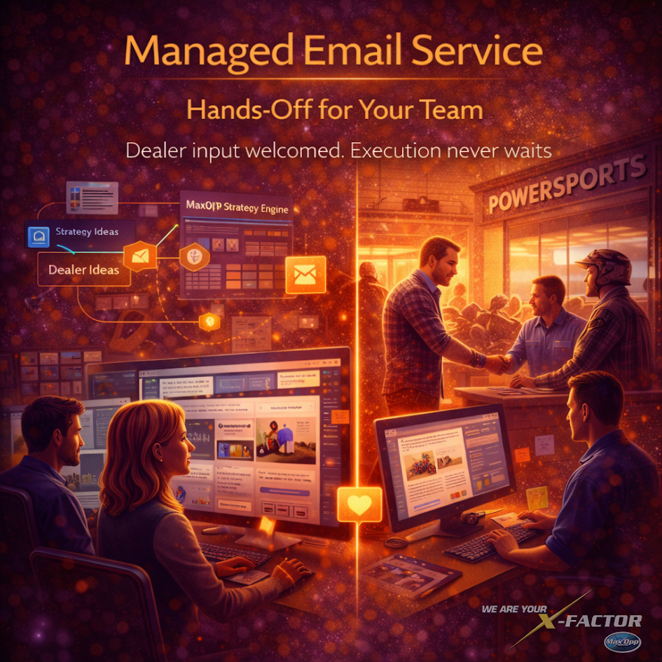 Managed email service image showing a hands-off approach where dealership emails are fully handled without staff involvement