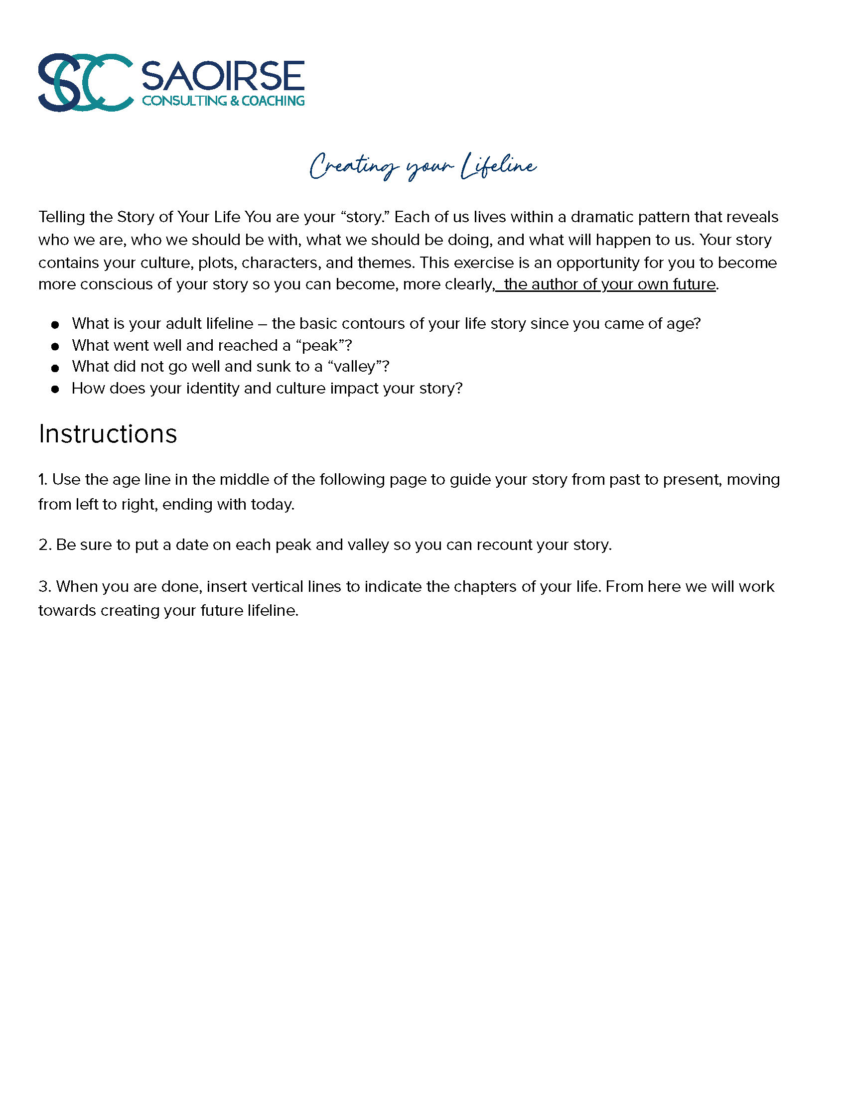 Saoirse Consulting and Coaching_Create Your Lifeline