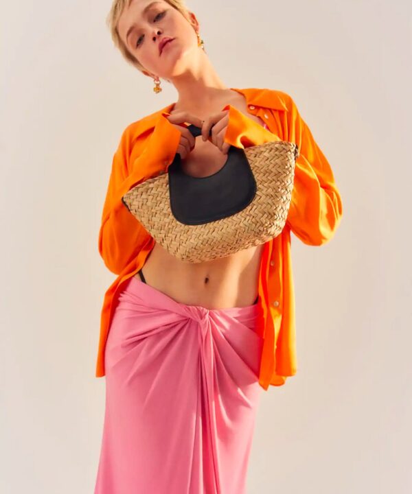 Double strap mini basket bag